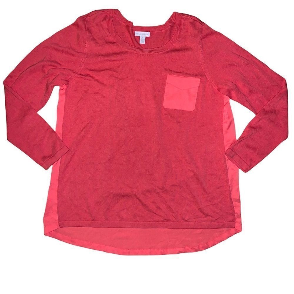 Charter Club High Low Sheer Back Sweater